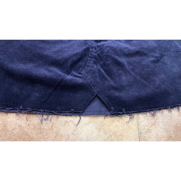 Lulus Skirt Womens Small Dark Blue Corduroy Mini Skirt A-Line with pockets - Picture 2 of 9